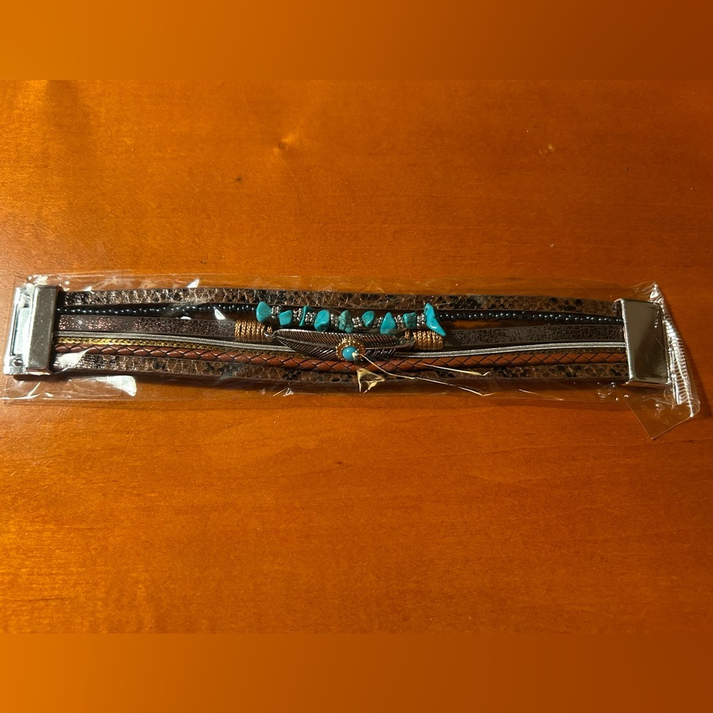 Boho Multi-strand Bracelet with Turquoise Accent (1st of 2)